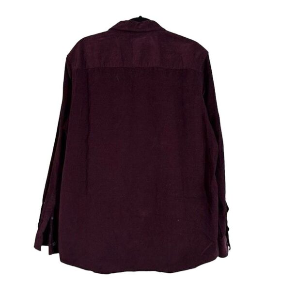 MEN’S ALFANI BURGUNDY CORDUROY LONG SLEEVE COTTON BUTTON UP SHIRT XL - Picture 10 of 10